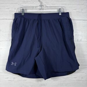 Under Armour Mens Size XL Blue Pull on Athletic Fitted Short With Inner Liner